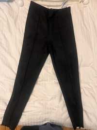 Czarne legginsy firmy Zara rozmiar M sztuczny zamsz jak nowe