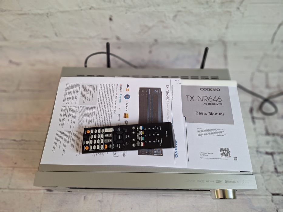 7.2 Onkyo TX-NR646 Wi-Fi BT Atmos DTS:X 4K60P Hi-Res Spotify