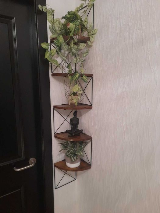 Loftowa narożna kwietnik dekoracja ścienna półka 5 poziomów