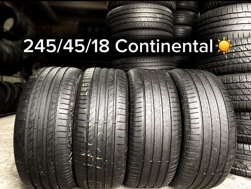Літні шини 245/45/18 Continental+Pirelli