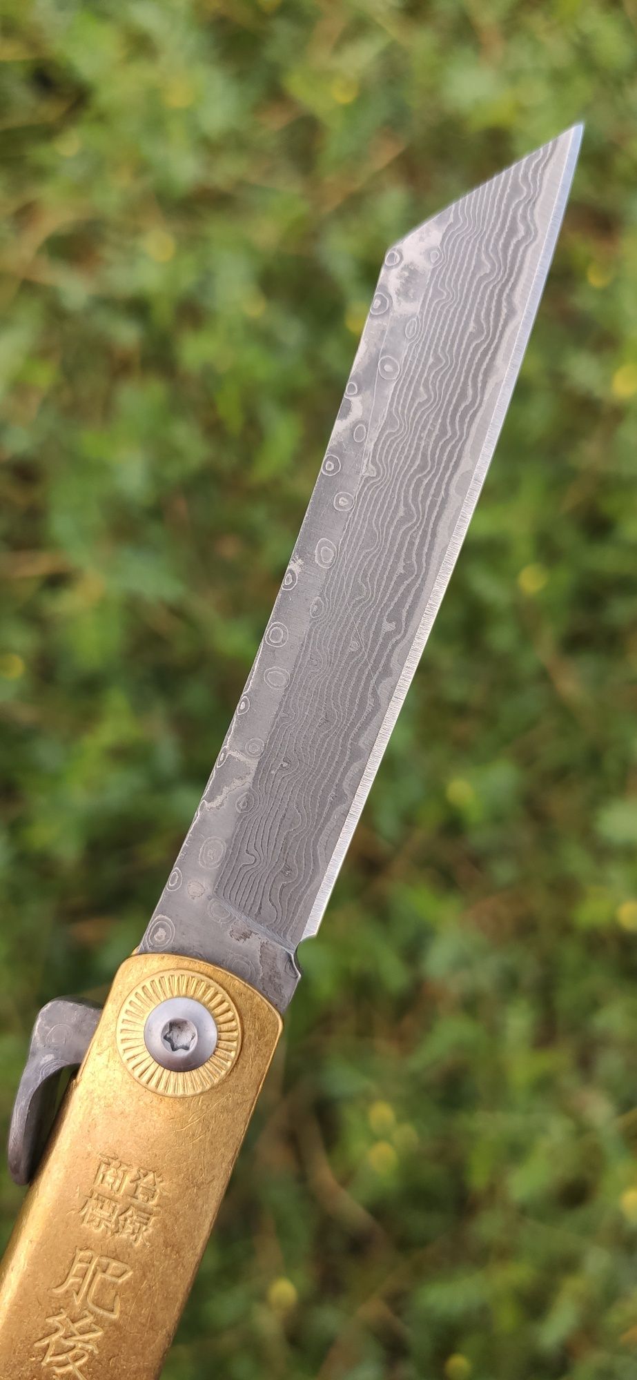 Higonokami, Дамаск, латунь, хигоноками, хігонокамі,традиционный нож
