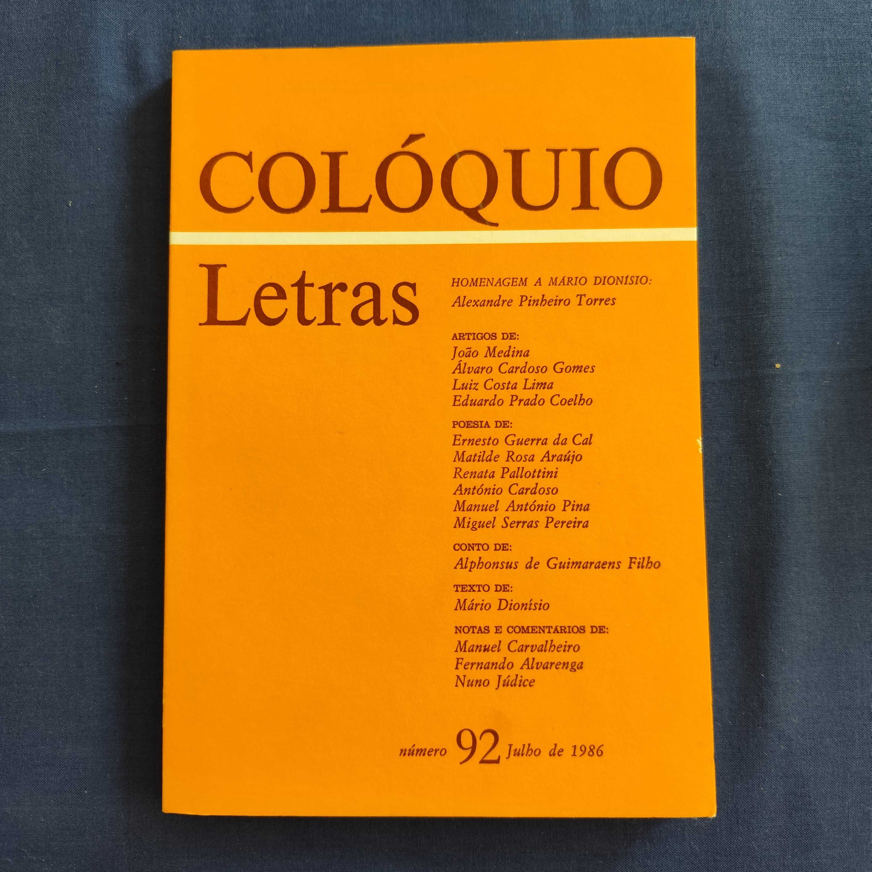 Revista Colóquio Letras 92 - Julho 1986