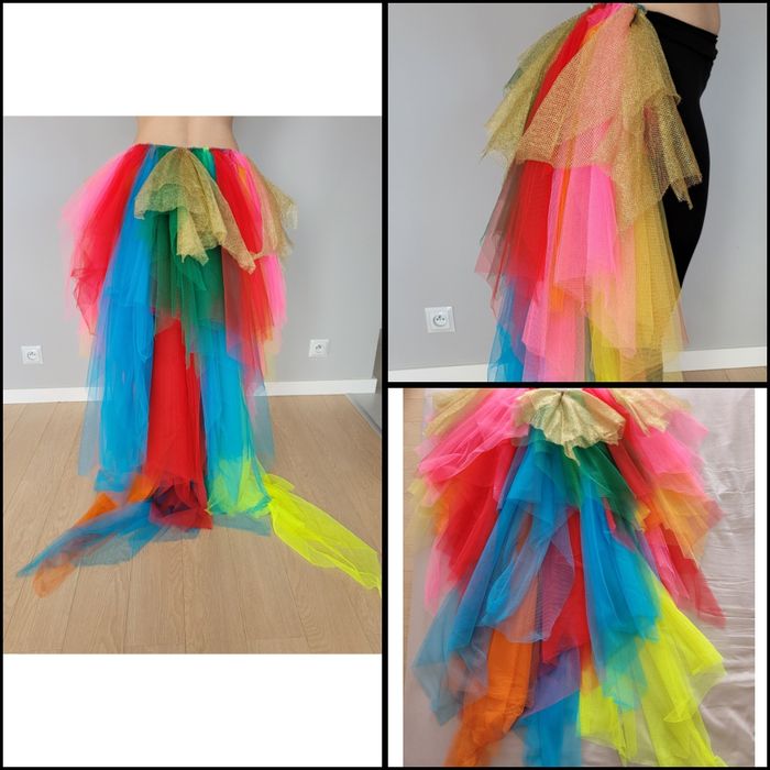 Ogon tiulowy do tańca / kostiumu – rajski ptak, burleska, handmade