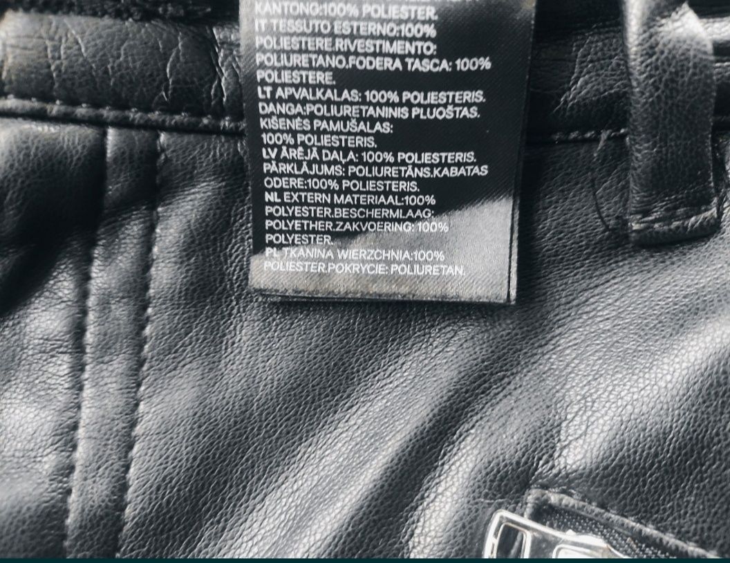 Spodnie skóra r. M czarne H&M na motocykl
