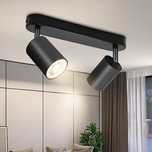 BOYIR Lampa sufitowa LED Czarny Reflektor sufitowy 2 Płomienie