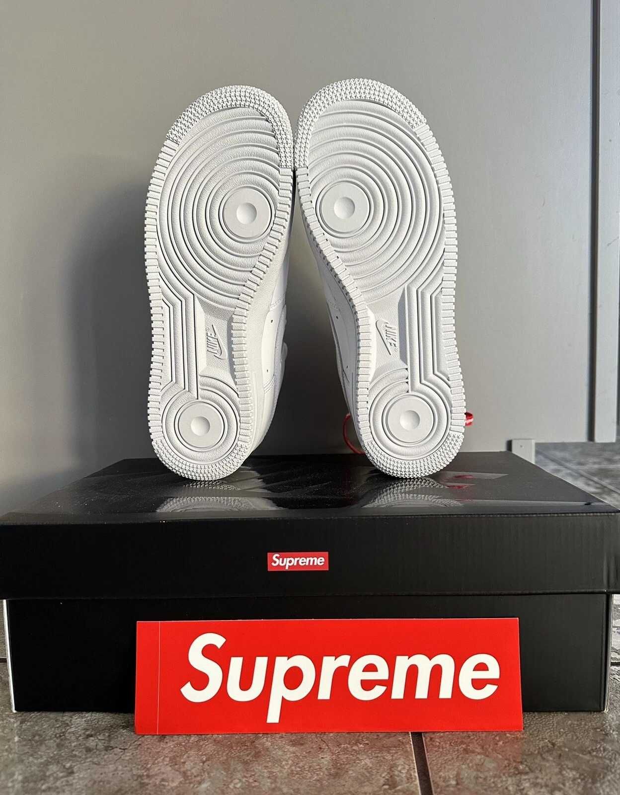 AF1\Powietrze*airDamskieNikeForce1SupremeWhite UnisexTrampki Rozm.40.5
