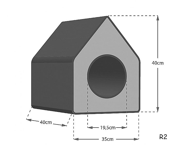 Prostokątny domek legowisko 154 budka dla kota R:2