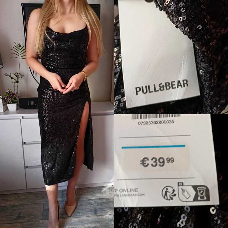 Cekinowa sukienka Pull&Bear M 38, -60%! nowa
