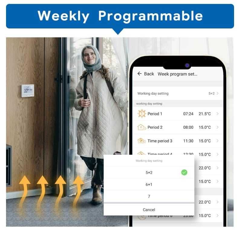 Termostat Beok TDS75-WP do wodnego ogrzewania podłogowego