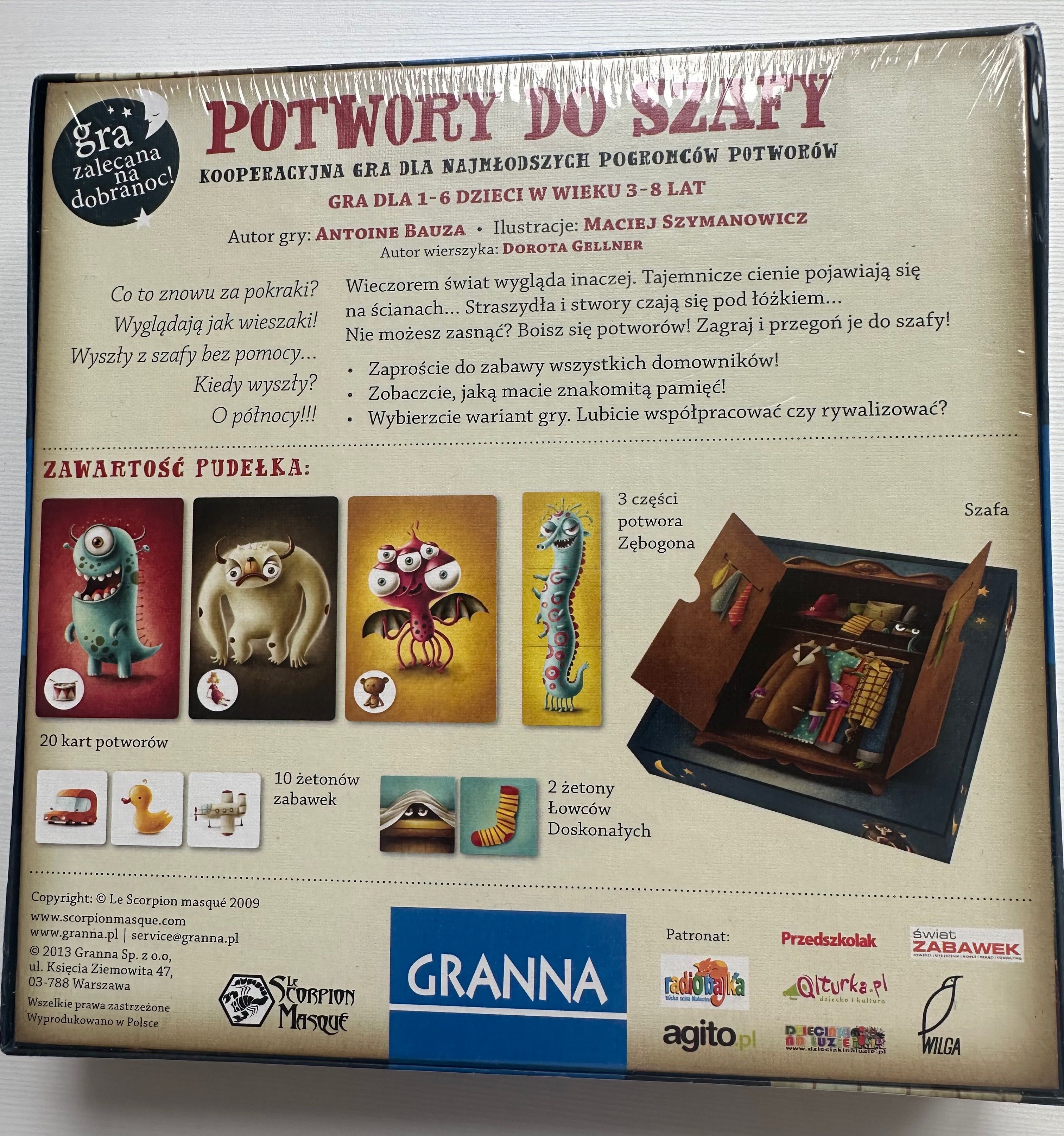 Sprzedam grę Potwory do szafy