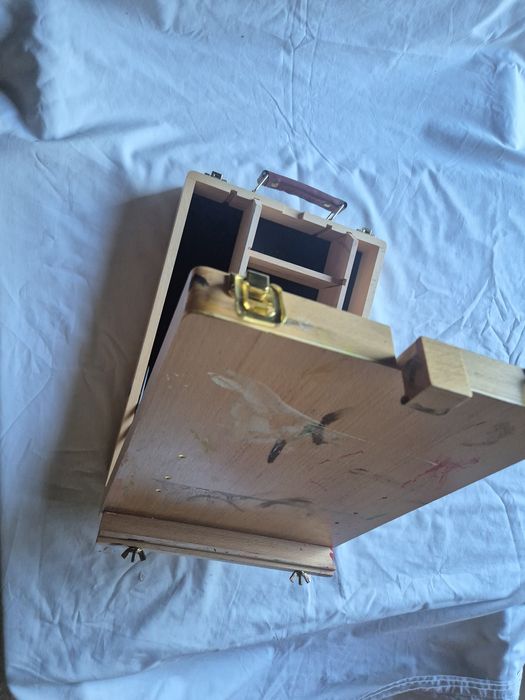 Sztaluga stołowa używana skrzynka plenerowa sztalugi