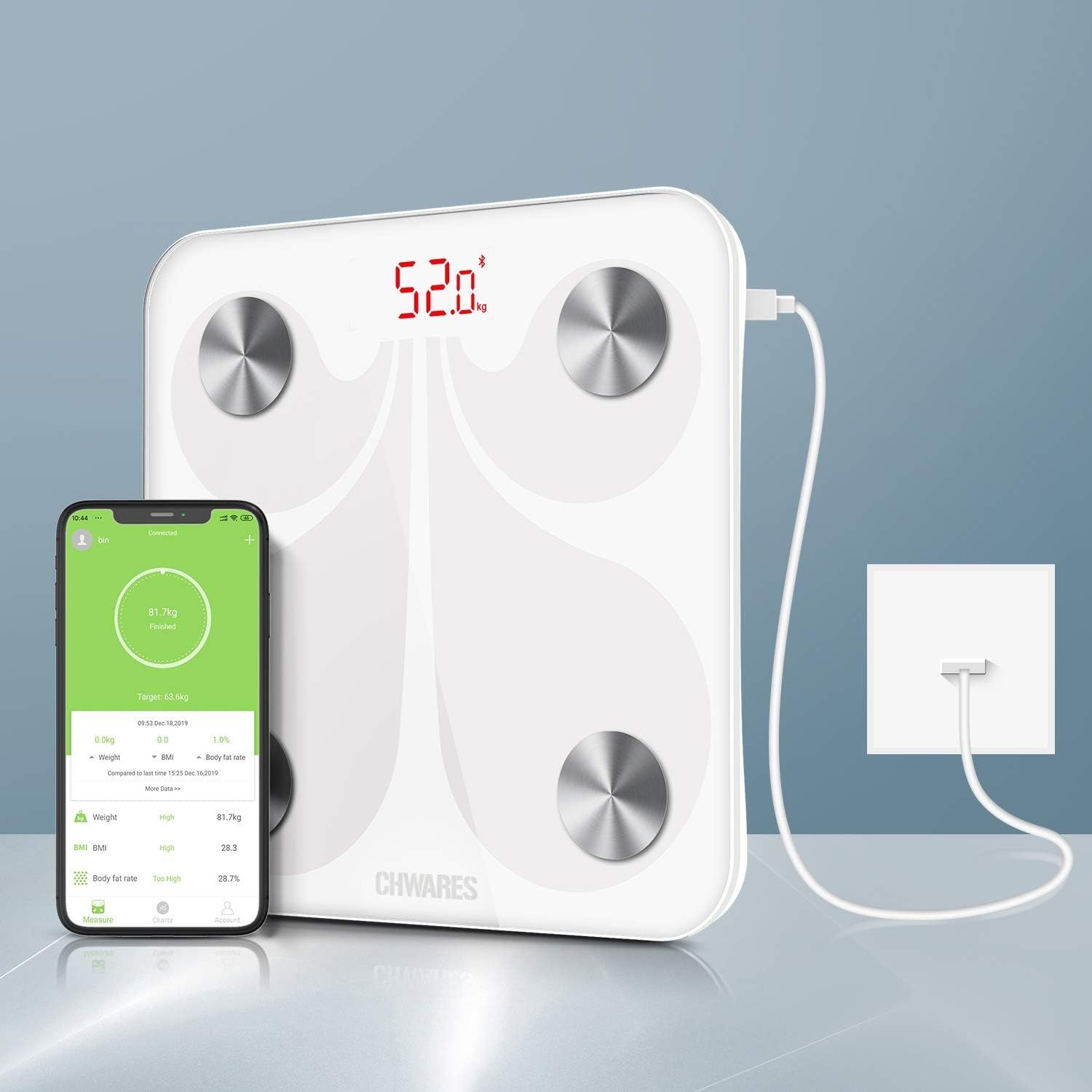 Waga tkanki tłuszczowej ładowana Smart BMI 13 danych ciała