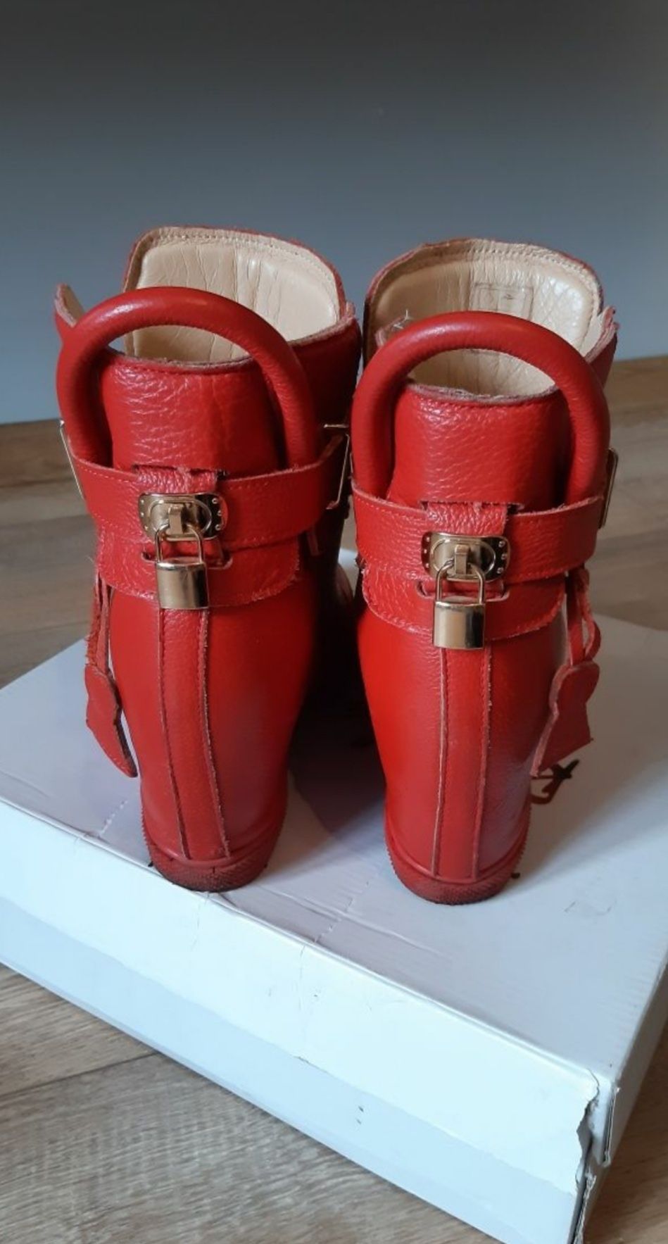 Skórzane Buty sneakersy botki polański eobuwie 39 eobuwie na koturnie