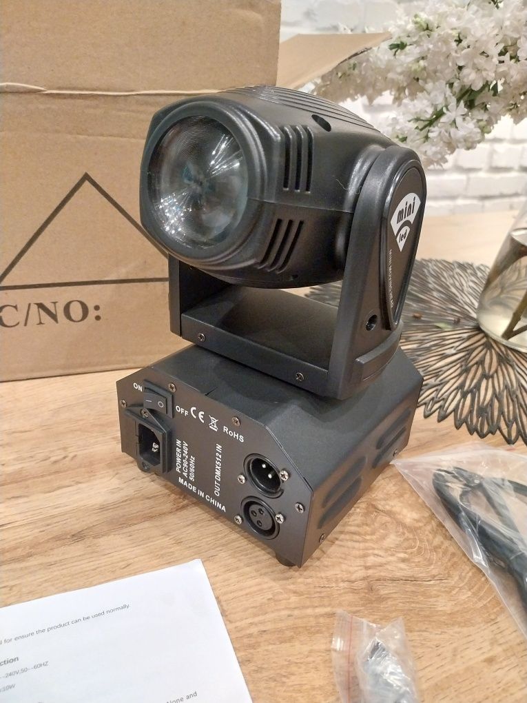 Oświetlenie sceniczne Lampa DMX SHEHDS Ruchoma Głowica Nowa