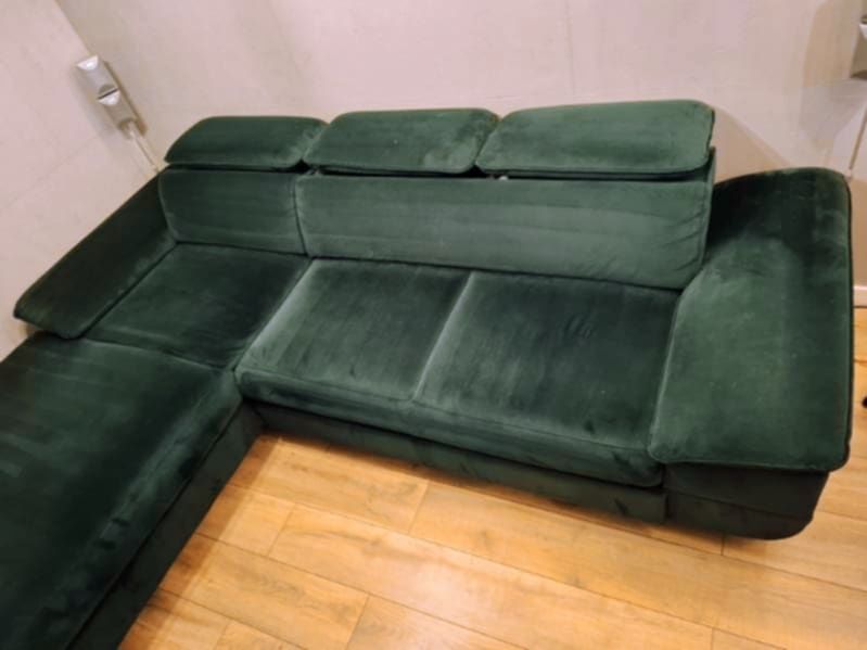 Narożnik kolor butelkowa zieleń