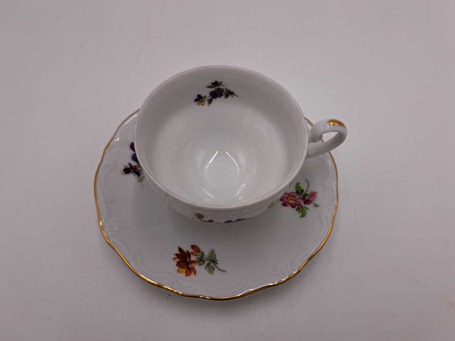Filiżanka espresso przedwojenna Weimar 1924 złocenia kwiaty