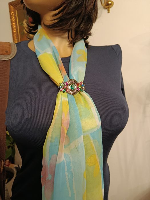 Apaszetka pierścień do spinania apaszek i szali. Vintage