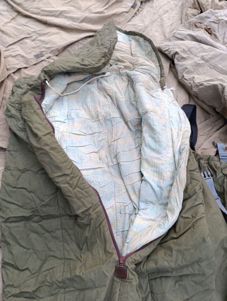 Советский ватный спальный мешок СССР туристический походный одеяло