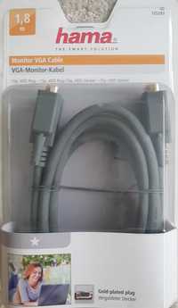 Kabel Do Monitora VGA 1,8m 15PIN  pozłacane końcówki