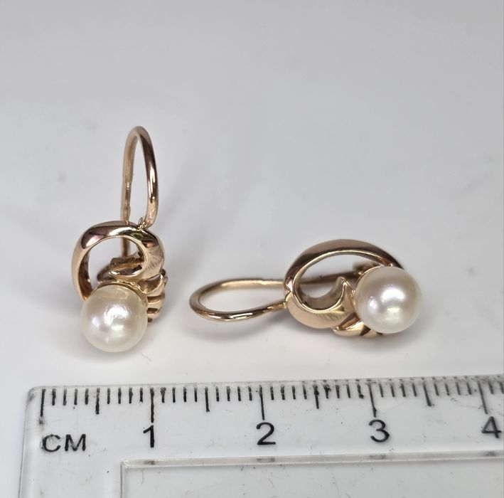 Золотые серьги с жемчугом ссср Золоті сережки з перлинами Срср
