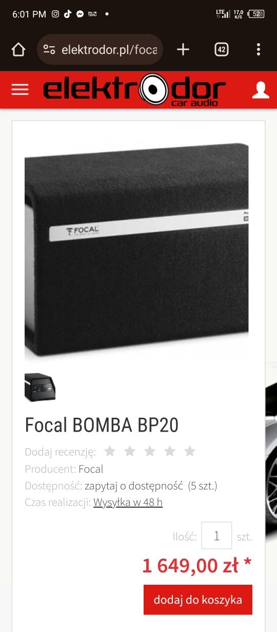 Subwoofer Focal Bomba BP20 150 wat