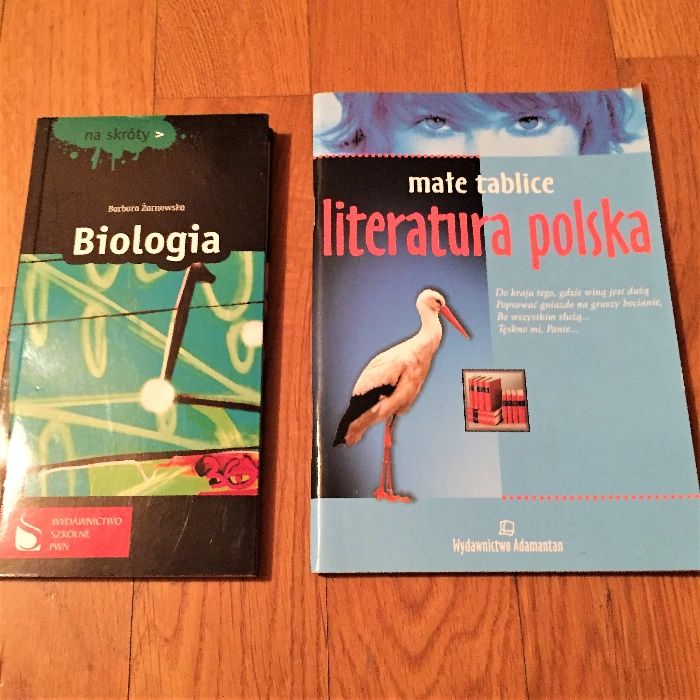 Przygotowanie do Matury- Małe tablice Literatura Polska oraz Biologia