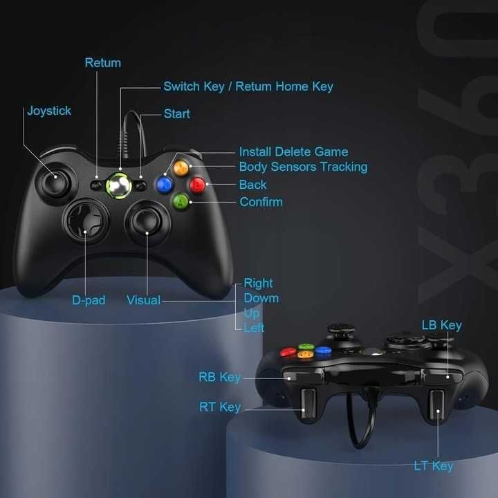 Diswoe Xbox 360 Game Controller, USB Przewodowy