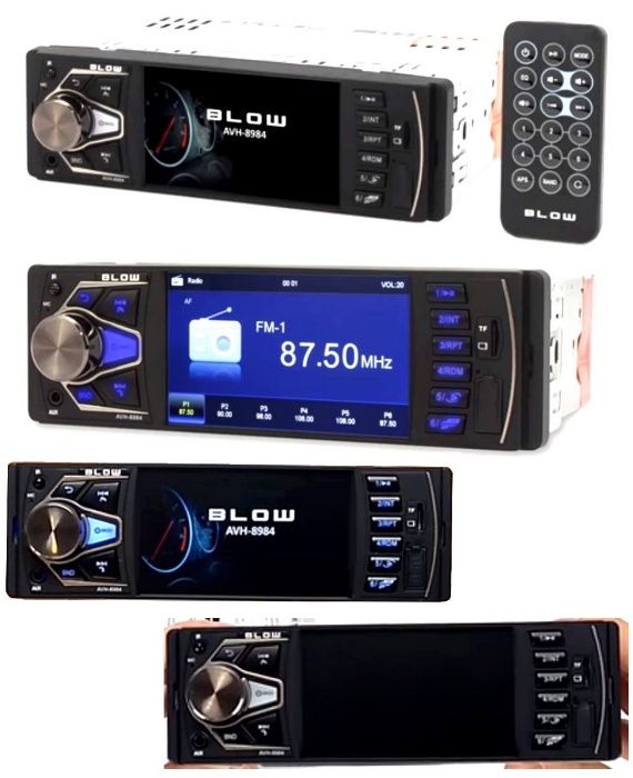 Nowe Radio Samochodowe BLOW 1DIN USB Ekran 4' Cali LED MP5 MP3 RDS FM