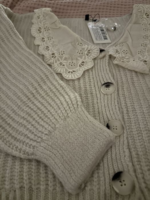 Кардиган светр НОВИЙ з біркою оверсайз бежевий з коміром