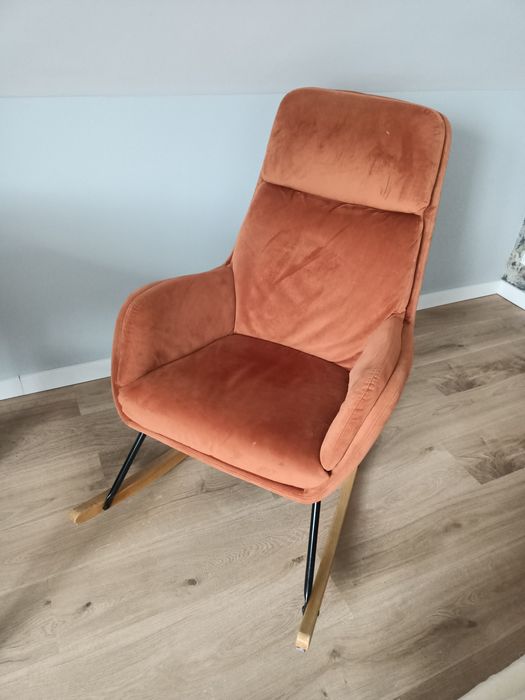 Fotel bujany zamszowy praktycznie nieużywany
