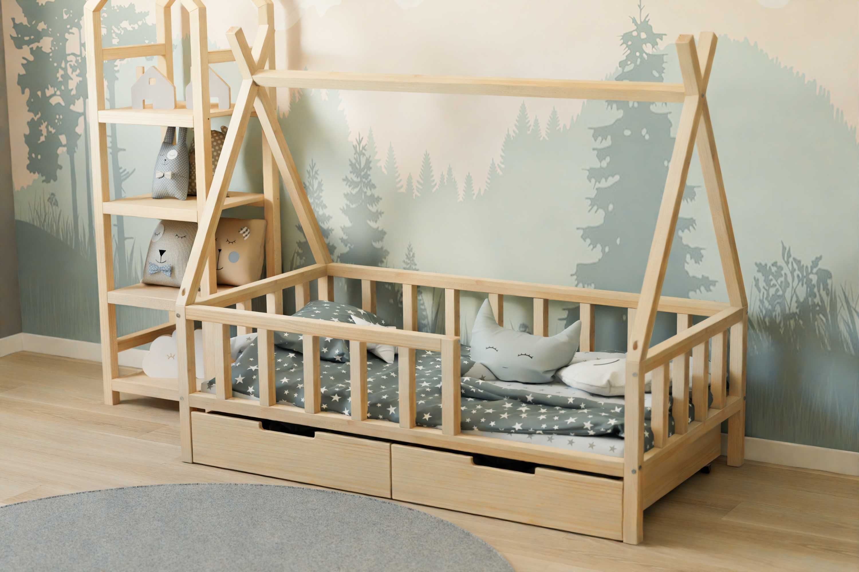 PRODUCENT/Drewniane łóżko tipi/łóżeczko tipi dla dziecka/ 160x80