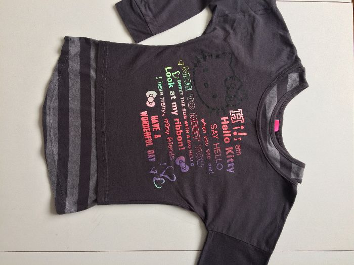 H&M Hello Kitty dwuczęściowa bluzka paski szara r. 146 - 152 cm różowa