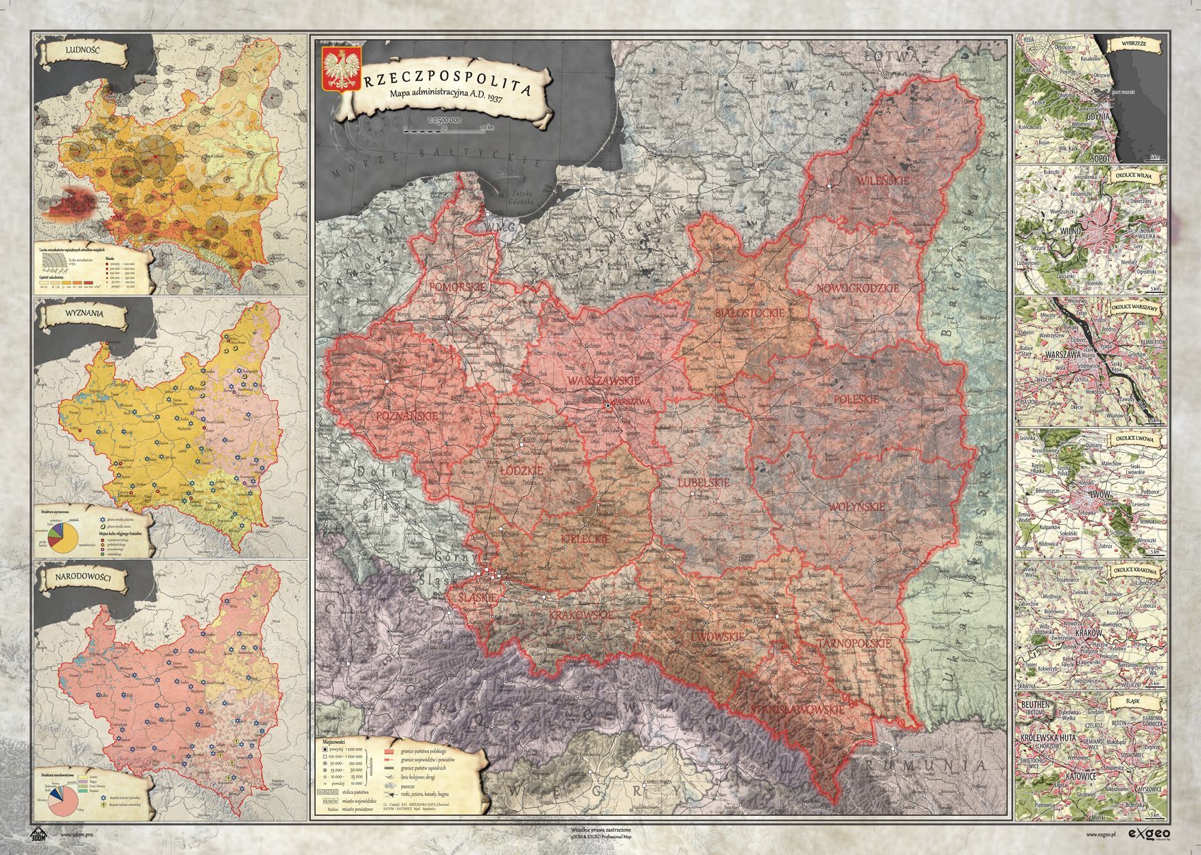 Zestaw map A2 - I i II Rzeczpospolita (1770 i 1937)