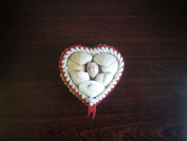 Шкатулка в форме сердца из ракушек cувенир подарок