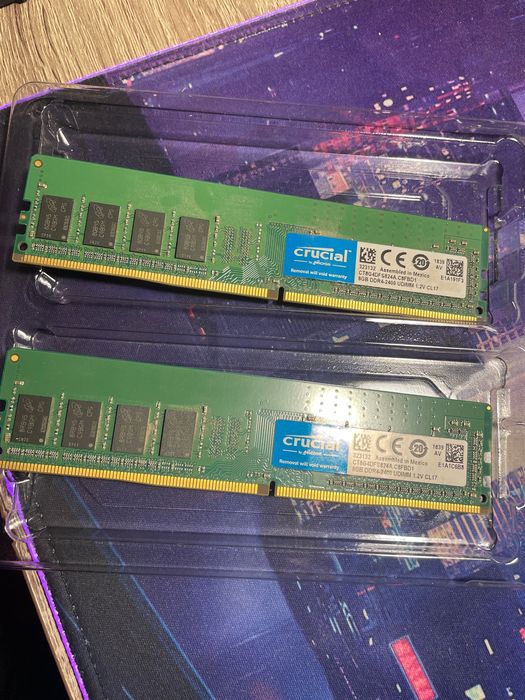 Оперативна памʼять Crucial ddr4: 2x8(16gb)2400boost 3200 max