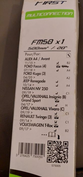 Wycieraczka  bezprzegubowa 50cm Valeo FIRST