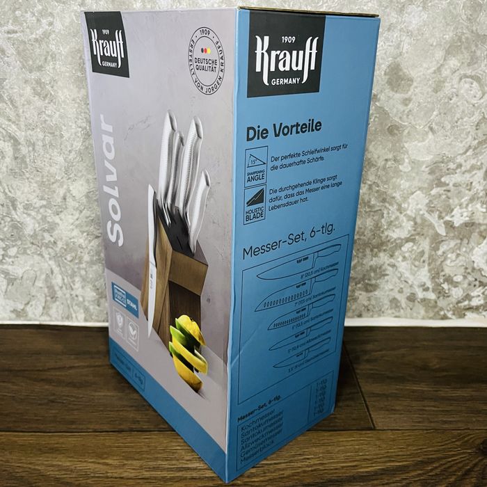 Набір ножів KRAUFF Solvar 5-ти предметів з підставкою • Доставка OLX