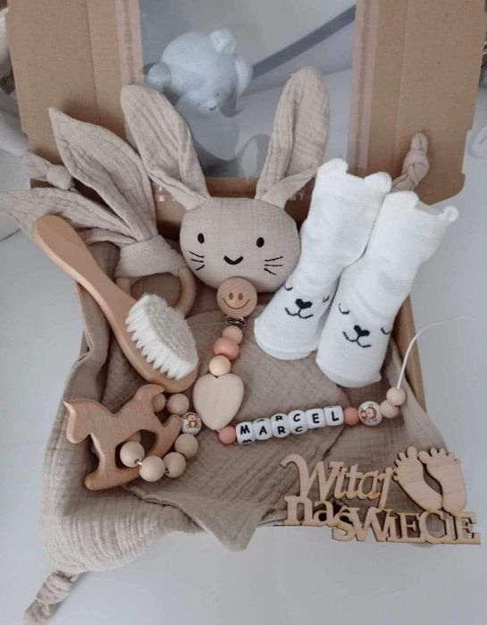 Zestaw prezentowy dla niemowlaka prezent babyshower narodziny chrzest