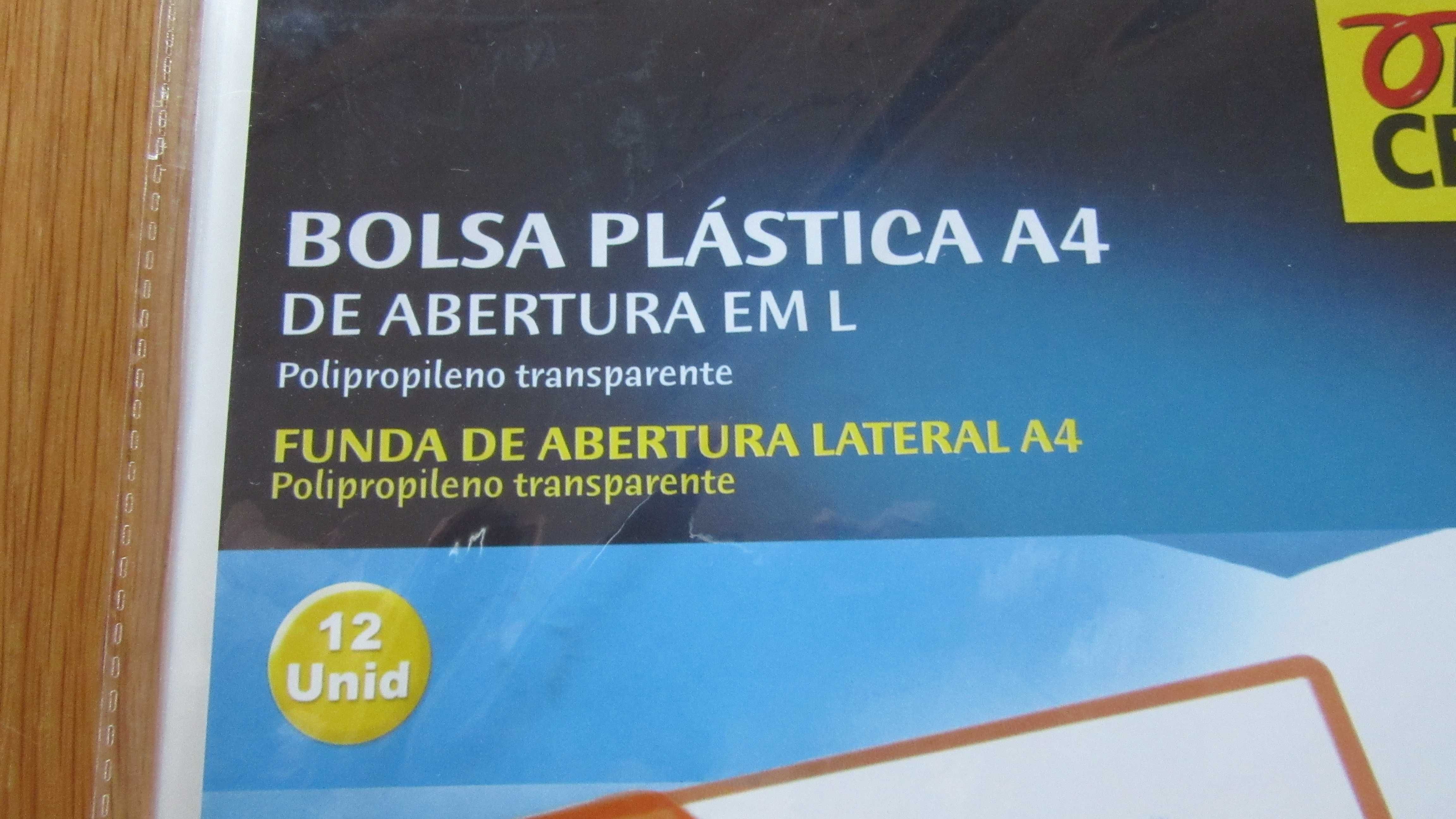 12 bolsas plásticas A4 de abertura em L *** NOVO ***