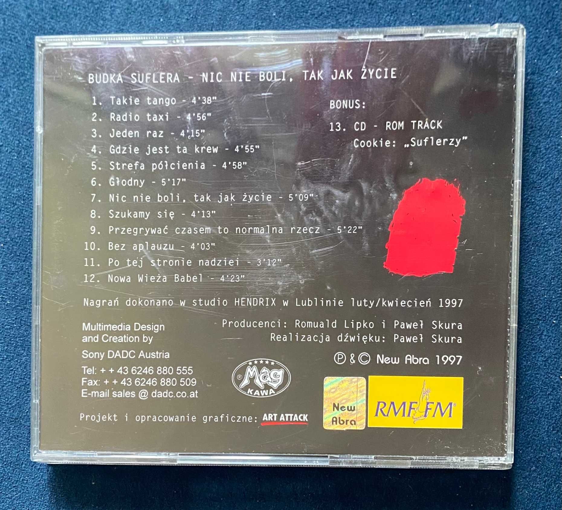 CD Budka Suflera - Nic nie boli, tak jak życie. 1997