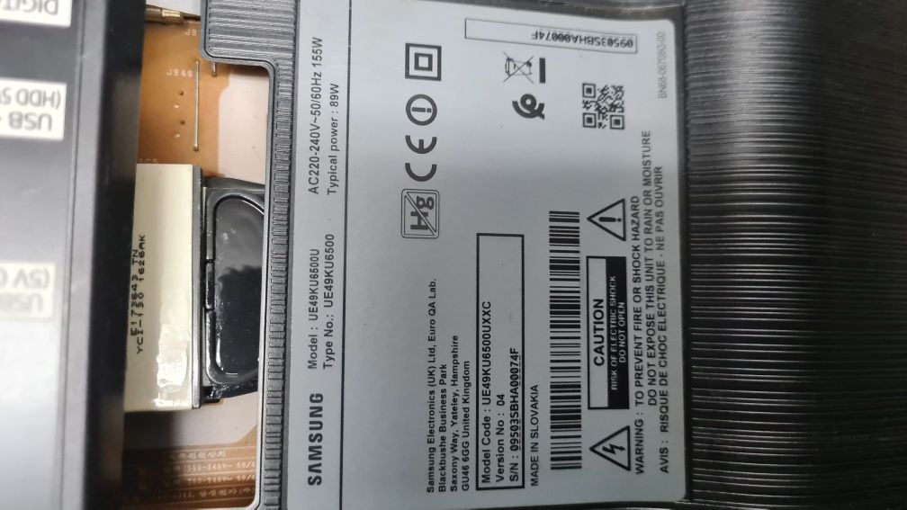 TV SAMSUNG UE49KU6600U para peças