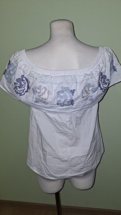 Bluzka odkryte ramiona Vintage haft M/L