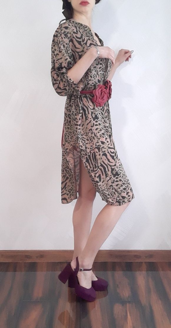 100% cotton leopard dress Made in Italy Bawełnian sukienka w panterkę