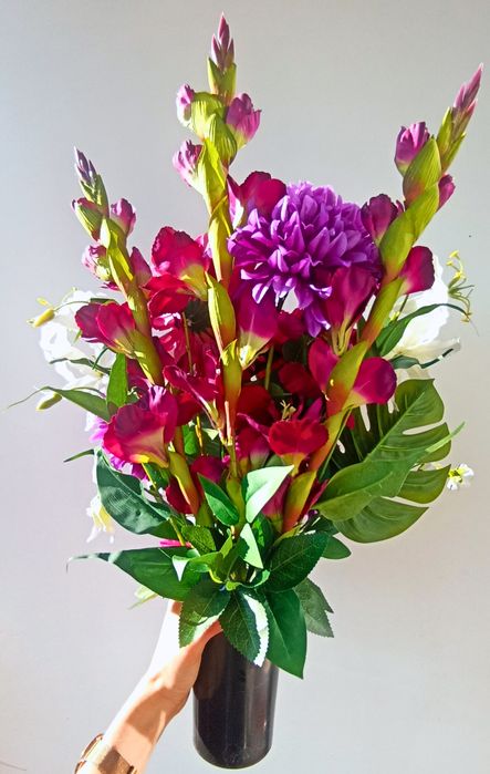 Stroik Serce I Bukiet Do Wazonu – Komplet Premium Na Cmentarz