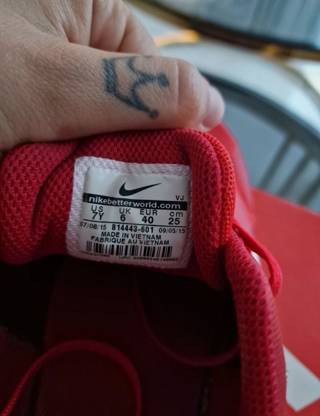Sneakersy nike air max tavas GS czerwone 40