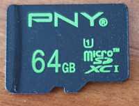 Cartão micro SD 64 GB PNY Class 10 Premium