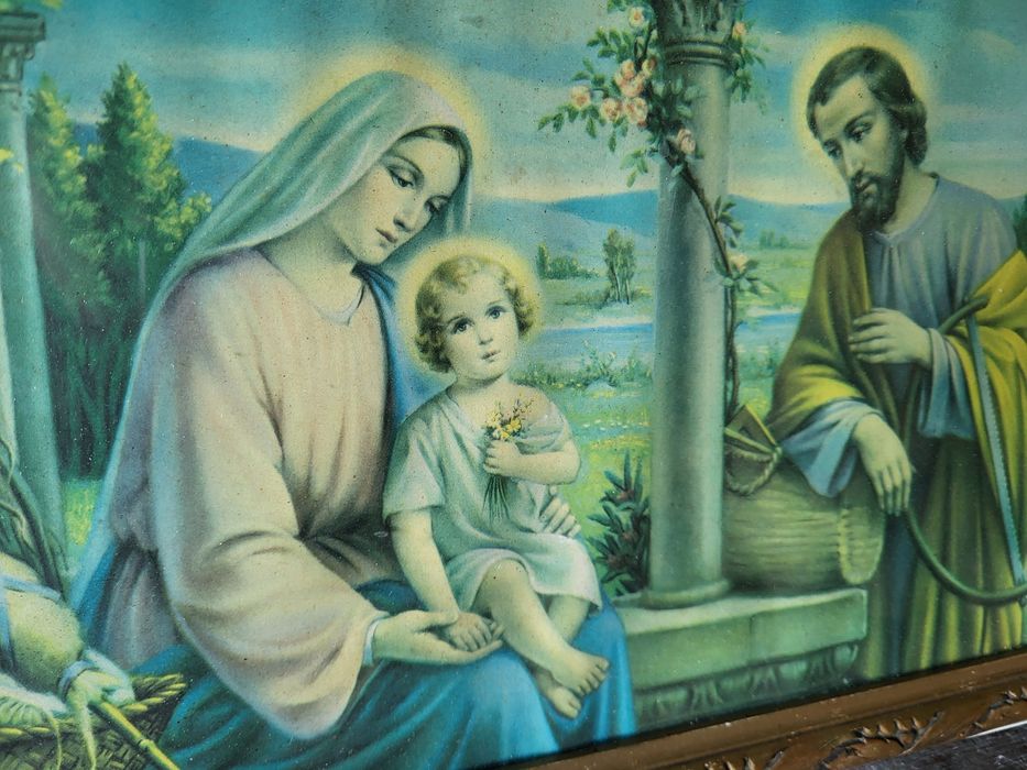 Święta Rodzina maly obraz w ramie 40 x 24 cm