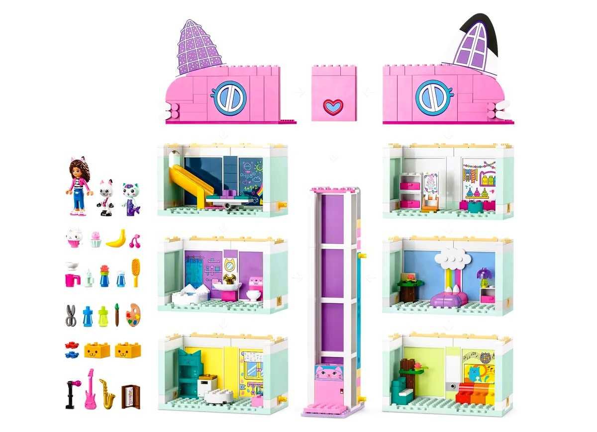 Nowość! Zestaw dla dzieci LEGO Koci domek Gabi Bajka Gabby's Dollhouse