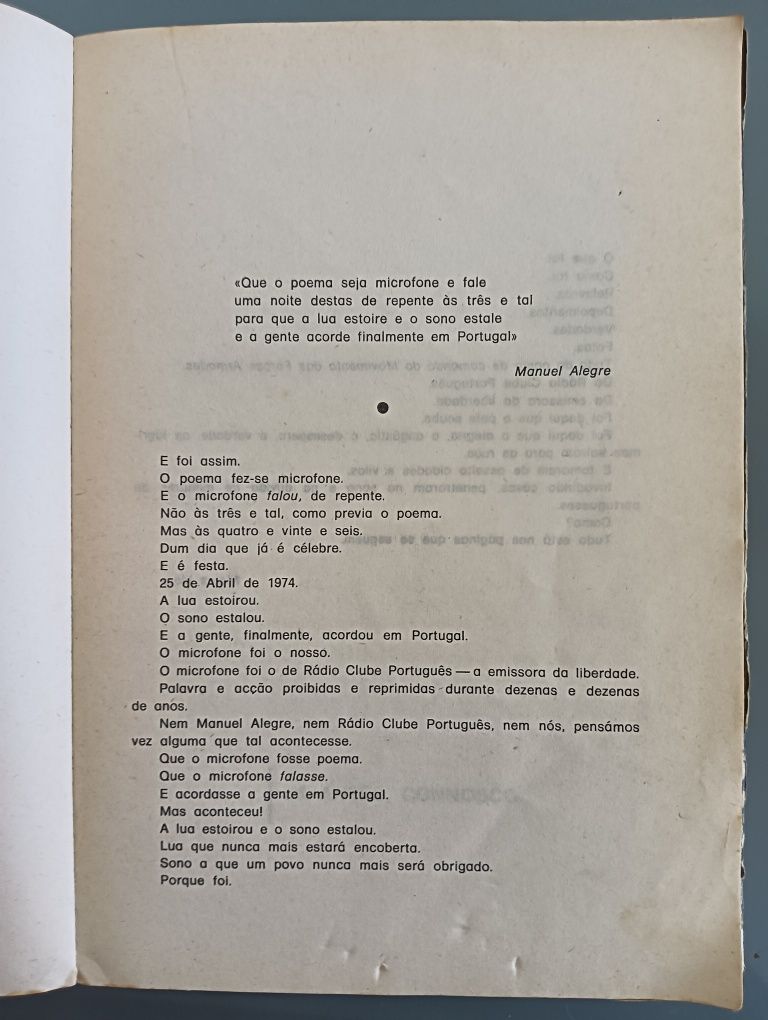 Aqui emissora da liberdade	Matos Maia Publicação: 1975 - 1º Edição