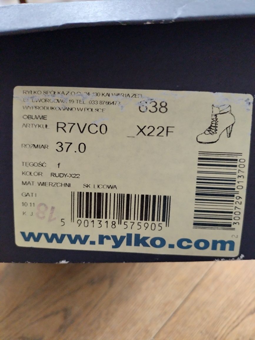 Kozaki butki  RYŁKO rozm 37 model R7VC0 X22